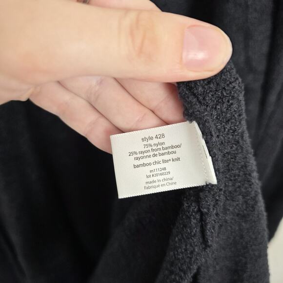 Barefoot Dreams Dark Grey Bamboo Chic Lite Soft Cozy Lounge Circle Cardigan Sz L - Picture 5 of 8